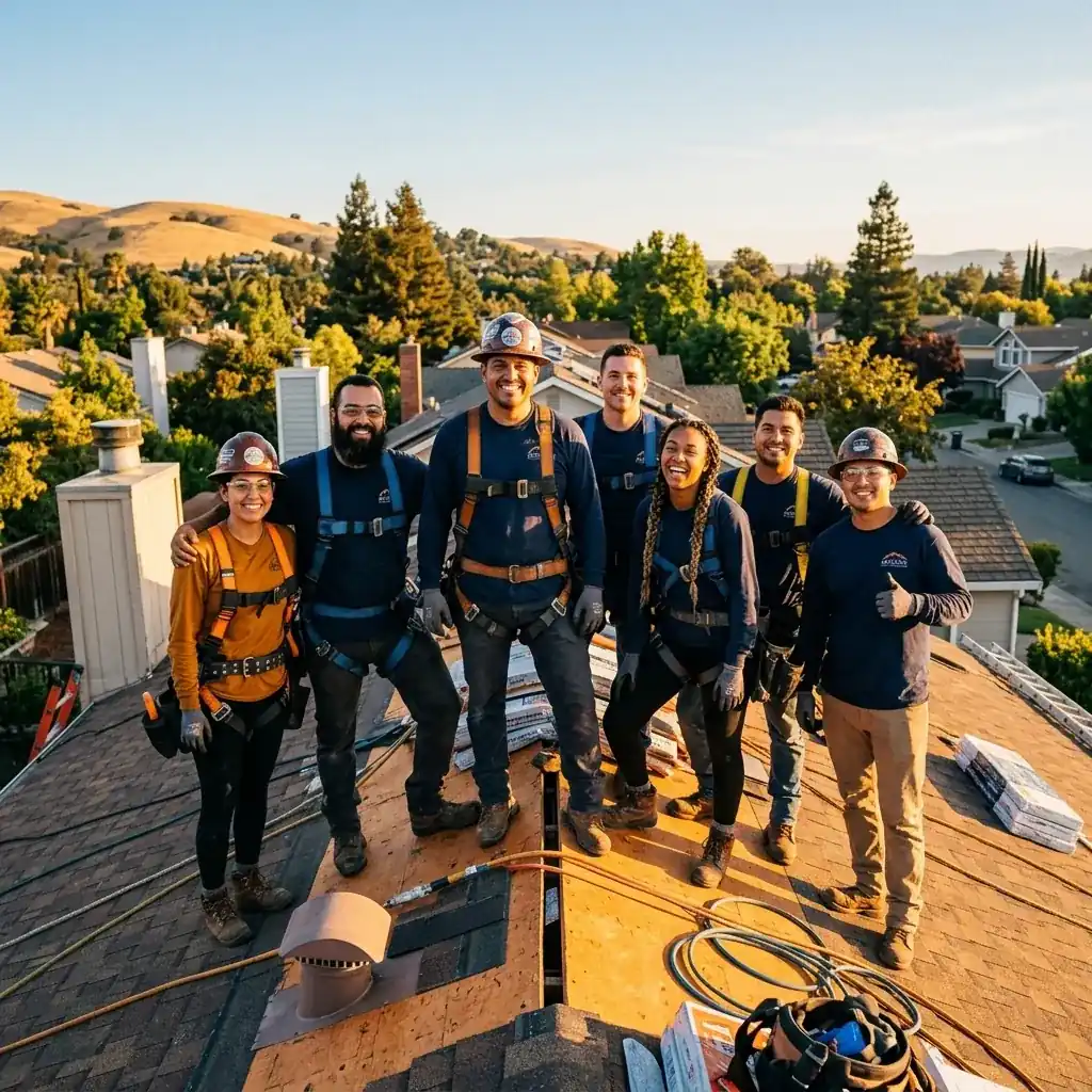 Roofing Livermore CA team on a job site